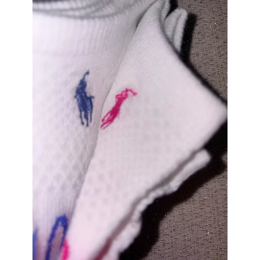 Polo Ralph Lauren No Show Socks 9-11 White New 6-Pack Embroidered Pony Logo